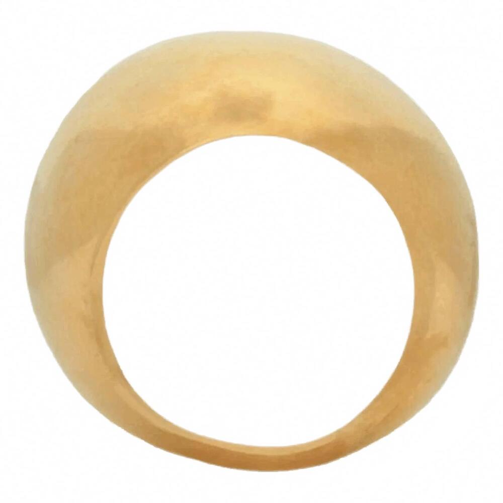 NEW SAINT LAURENT women's oversized egg ring in polished gold-tone metal